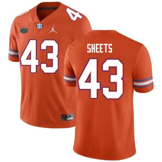 Men's Florida Gators #43 Jake Sheets NCAA Nike Orange Authentic Stitched College Football Jersey UZO2062MO